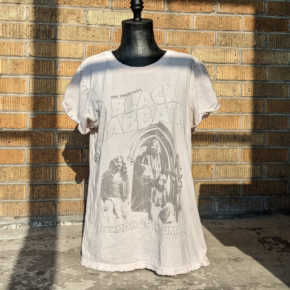 Recycled Karma Medium Black Sabbath distressed trendy shirt